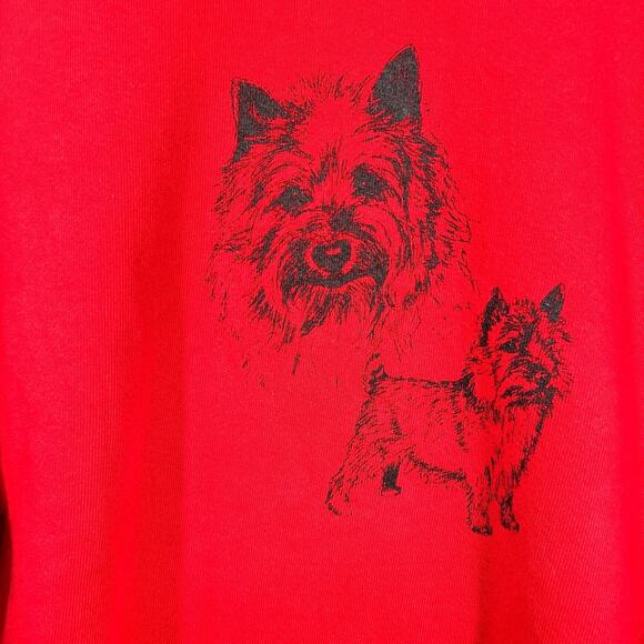 Vintage Dog Graphic Sweatshirt Red Terrier Puppy Portrait Adult Y2K Breed XL - Picture 3 of 9